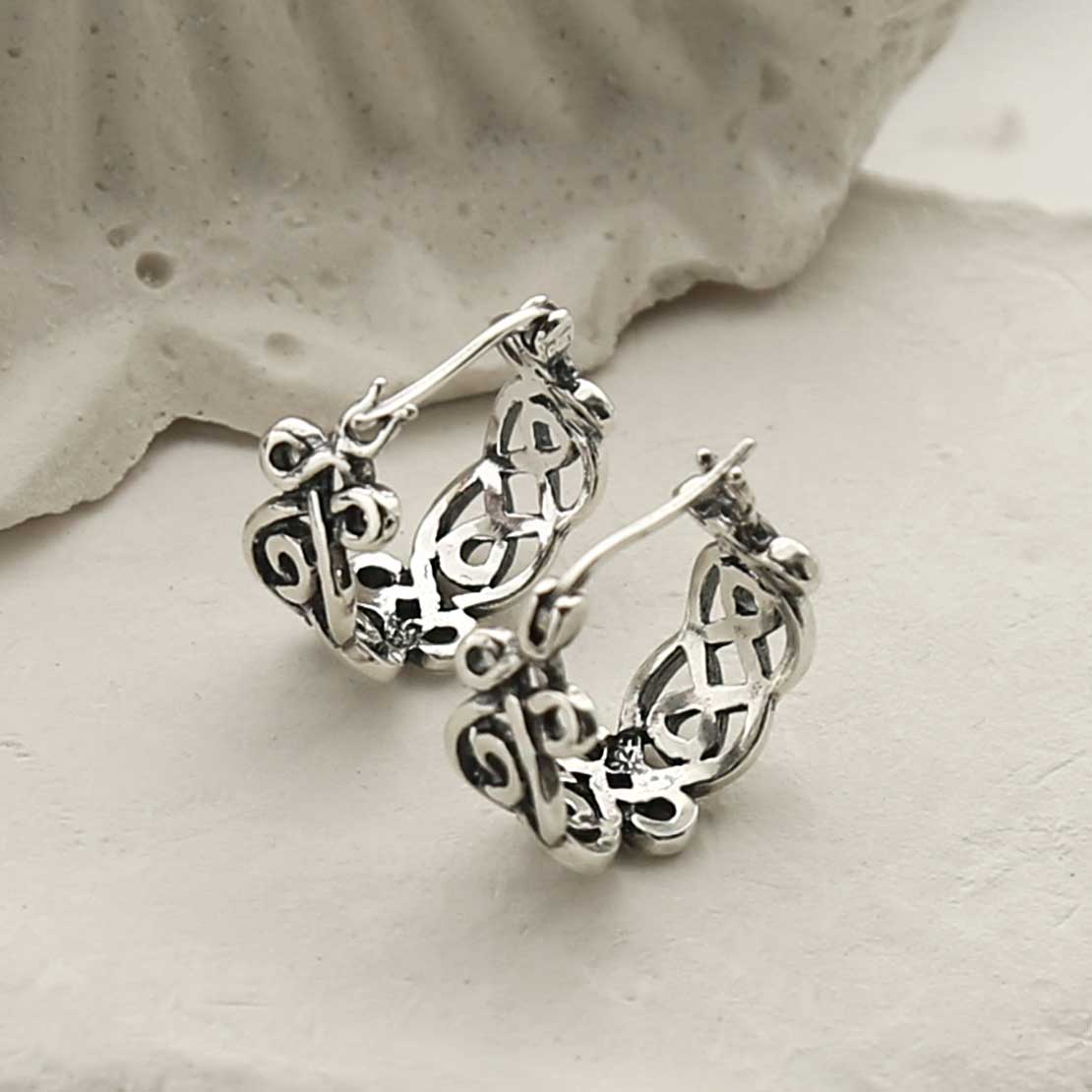 Sterling Silver Celtic Knot Hoops