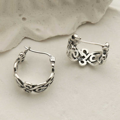 MC277 STERLING SILVER CELTIC KNOT HOOPS 5