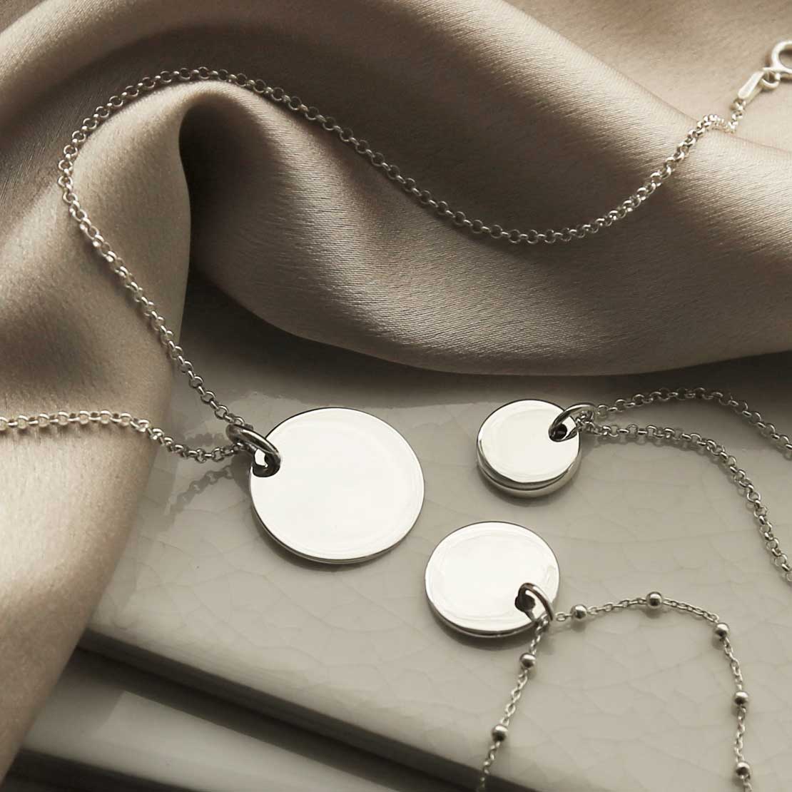 Engravable Sterling Silver Medium Tag Necklace