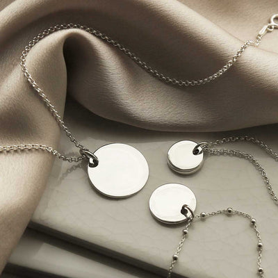 MC281 MC282 MC283 ENGRAVABLE STERLING SILVER TAG NECKLACE GROUP 4