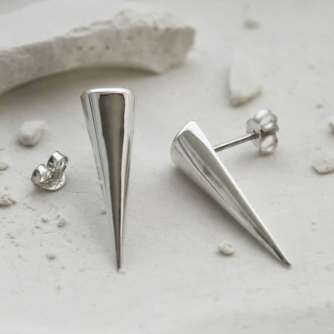 Sterling Silver Spike Studs