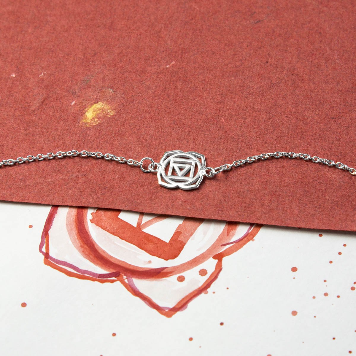 Sterling Silver Root Chakra Bracelet