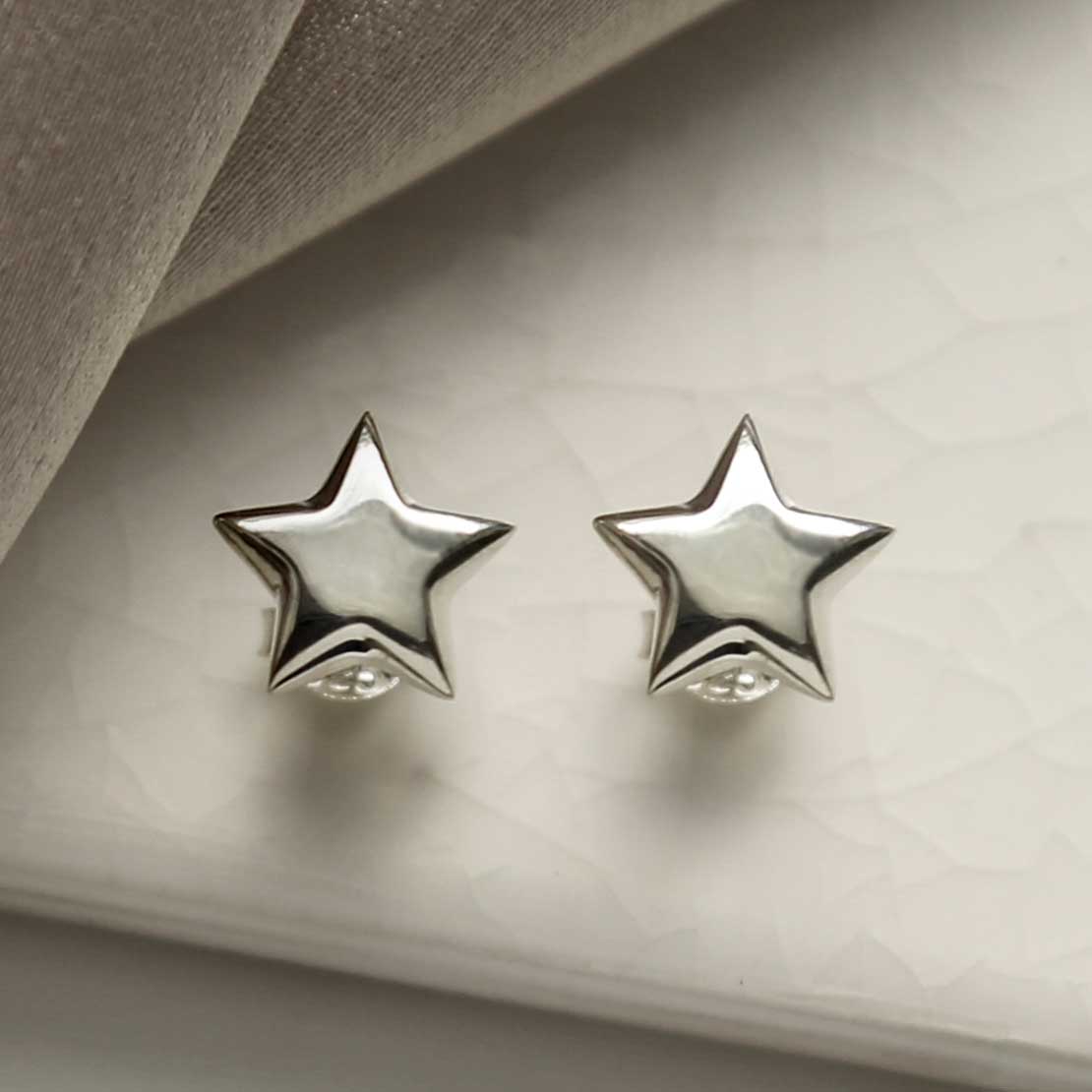 Sterling Silver Polished Star Studs