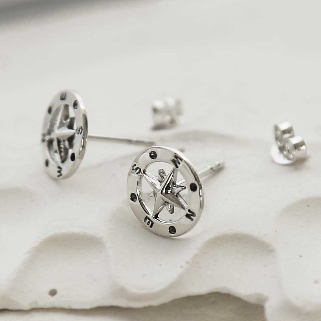 Sterling Silver Compass Studs