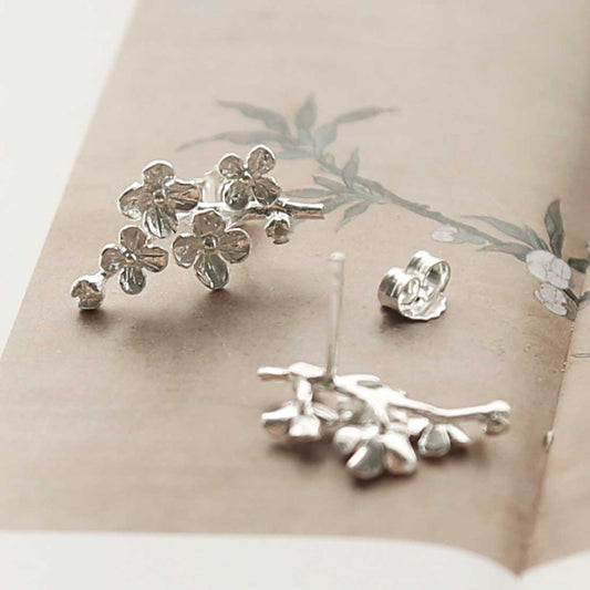 MB213E STERLING SILVER FORGET ME NOT BLOOM STUDS 2