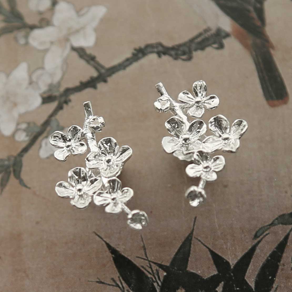 Sterling Silver Forget Me Not Bloom Studs