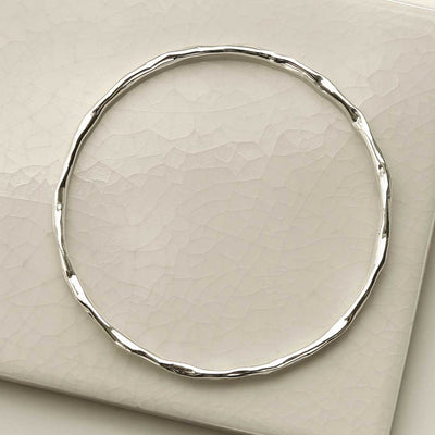MB215 STERLING SILVER RIPPLE BANGLE 1