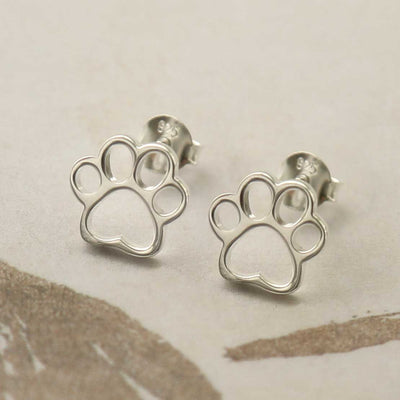 MS1221S STERLING SILVER PAW PRINT STUDS 1