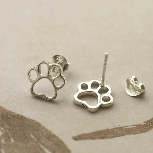 MS1221S STERLING SILVER PAW PRINT STUDS 2
