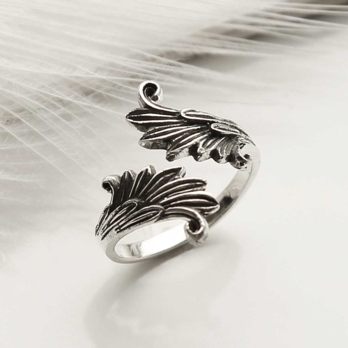 Sterling Silver Wings Adjustable Ring