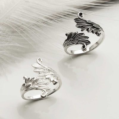 ME528 ME528SS STERLING SILVER WINGS ADJUSTABLE RING GROUP 2