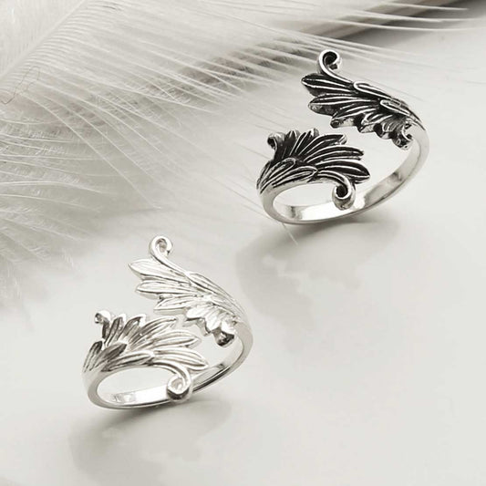 ME528 ME528SS STERLING SILVER WINGS ADJUSTABLE RING GROUP 2