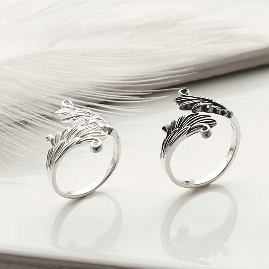 Sterling Silver Wings Adjustable Ring