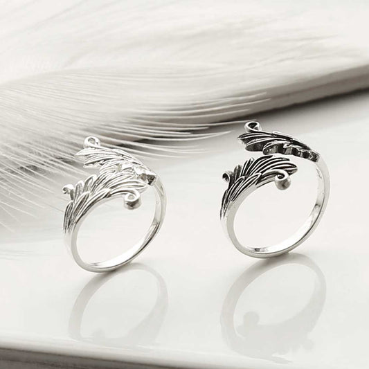 ME528 ME528SS STERLING SILVER WINGS ADJUSTABLE RING GROUP 3