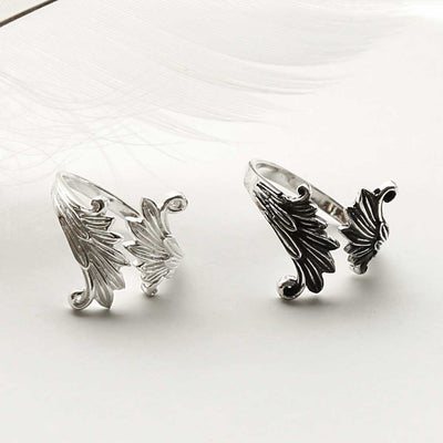 ME528 ME528SS STERLING SILVER WINGS ADJUSTABLE RING GROUP 4