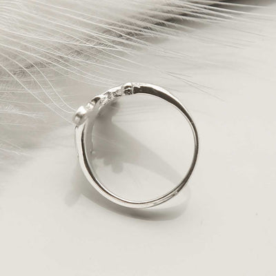 ME528SS STERLING SILVER WINGS ADJUSTABLE RING POLISHED 1