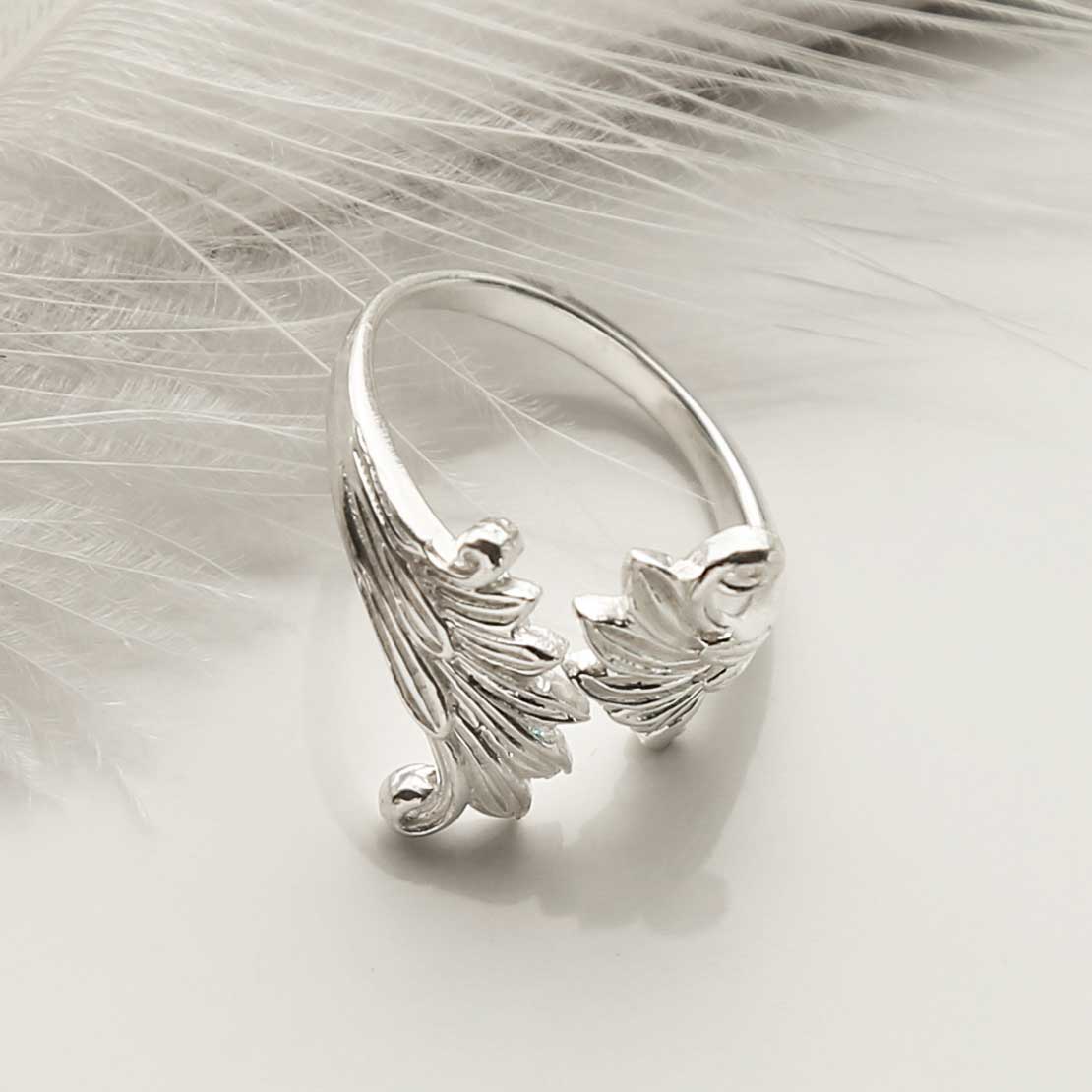Sterling Silver Wings Adjustable Ring