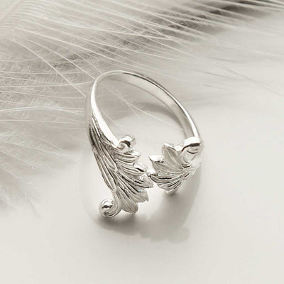 ME528SS STERLING SILVER WINGS ADJUSTABLE RING POLISHED 2