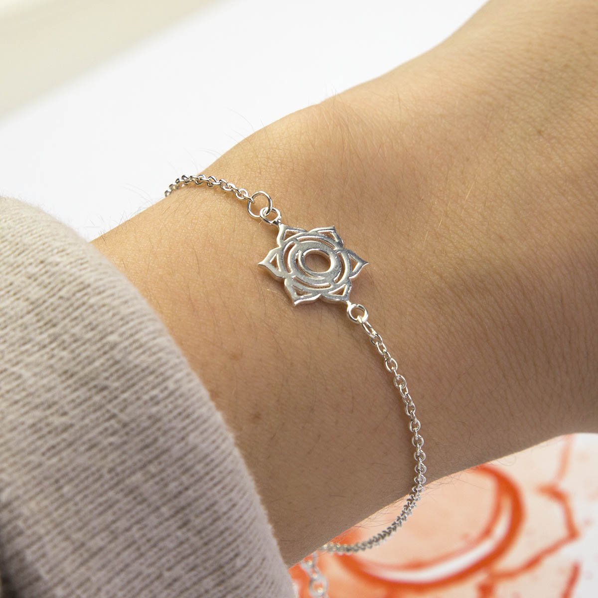 Sterling Silver Sacral Chakra Bracelet