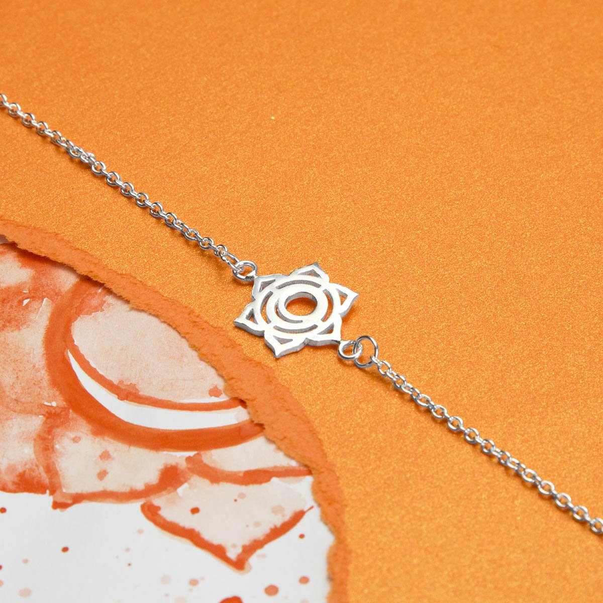 Sterling Silver Sacral Chakra Bracelet