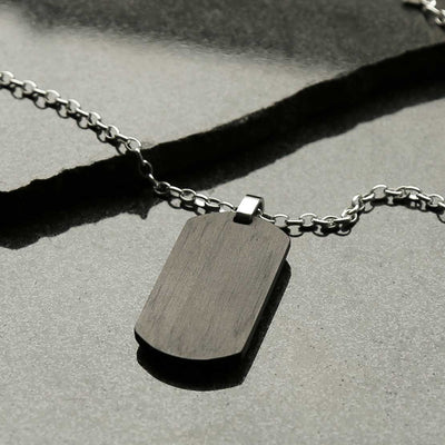 MH686 METEORITE AND CARBON FIBRE DOG TAG NECKLACE 2