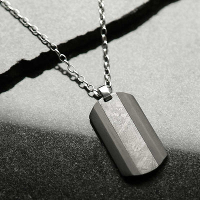 MH686 METEORITE AND CARBON FIBRE DOG TAG NECKLACE 3