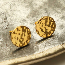 MS1222G GOLD PLATED SILVER HAMMERED DISC STUDS 4