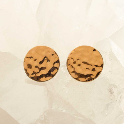 MS1222RG ROSE GOLD PLATED SILVER DISC STUDS 1