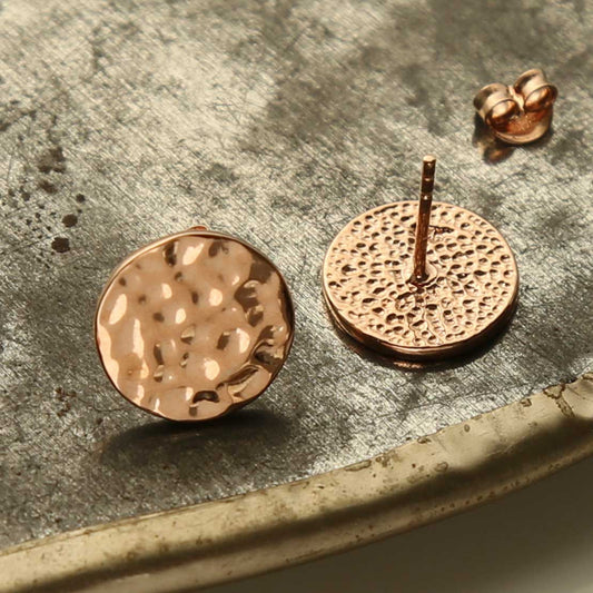 MS1222RG ROSE GOLD PLATED SILVER DISC STUDS 4