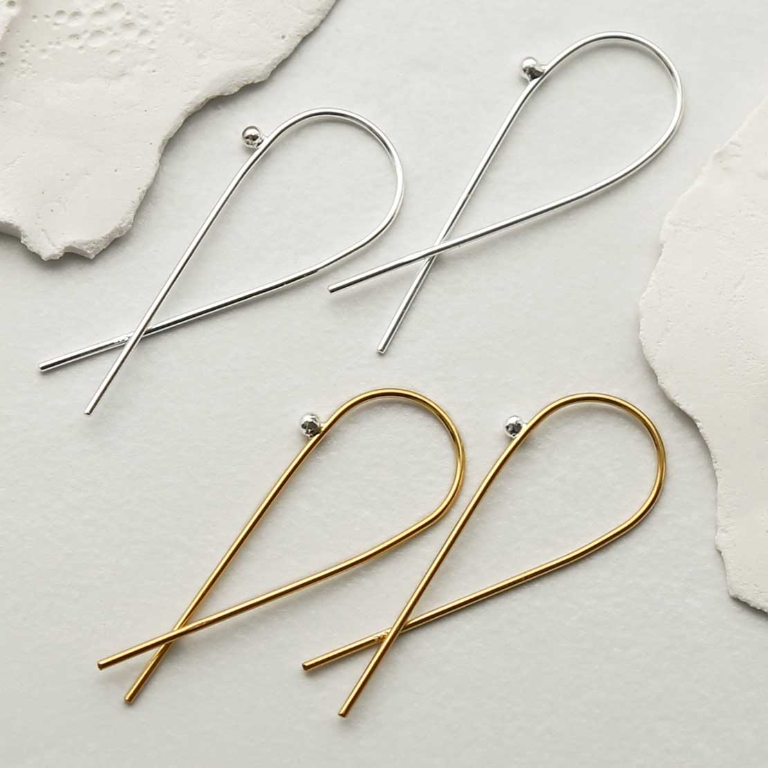 Sterling Silver Beluga Hoops