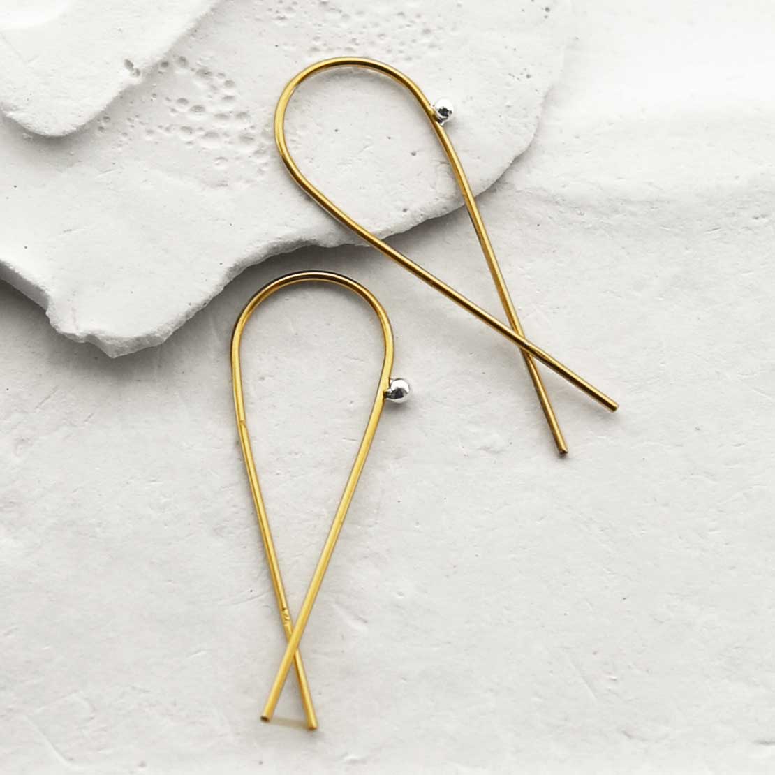 Gold Plated Silver Beluga Hoops