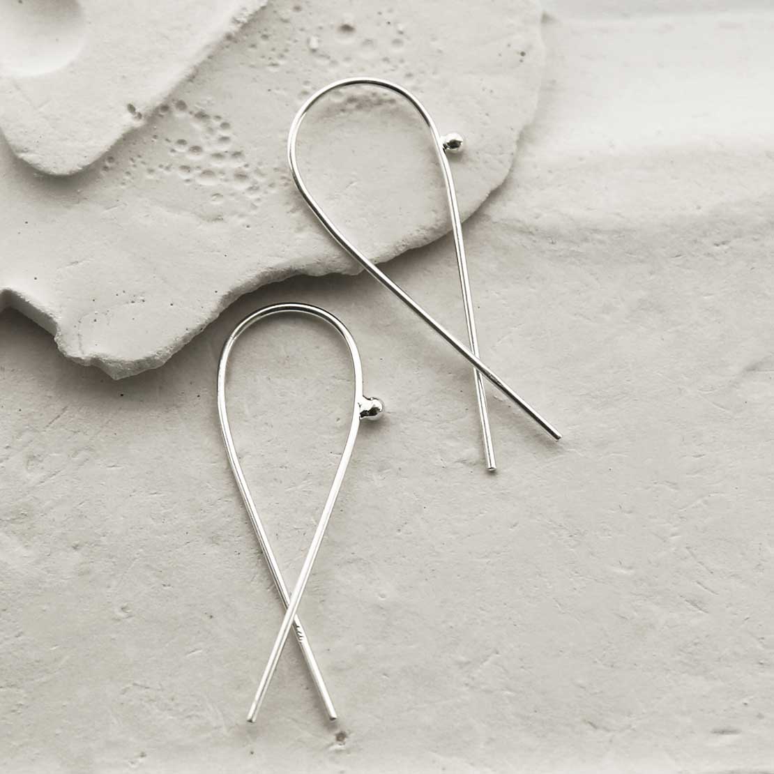 Sterling Silver Beluga Hoops