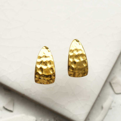 MS1224G GOLD PLATED SILVER HAMMERED SLICE STUDS 3