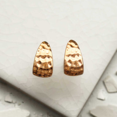 MS1224RG ROSE GOLD PLATED SILVER HAMMERED SLICE STUDS 2