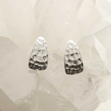 MS1224S STERLING SILVER HAMMERED SLICE STUDS 1
