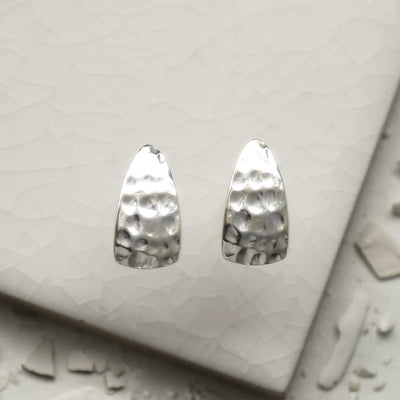MS1224S STERLING SILVER HAMMERED SLICE STUDS 2