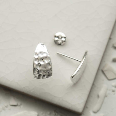 MS1224S STERLING SILVER HAMMERED SLICE STUDS 3