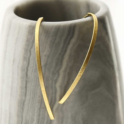 MS1226G GOLD PLATED SILVER OVAL THREADER EARRINGS 4