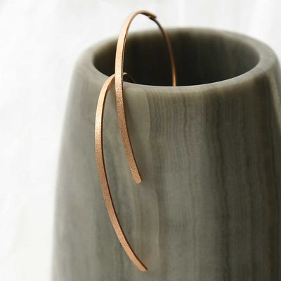 MS1226RG ROSE GOLD PLATED SILVER OVAL THREADER EARRINGS 3