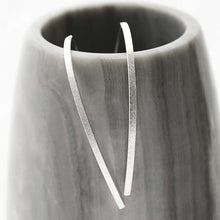 MS1226S STERLING SILVER OVAL THREADER EARRINGS MATTE 1
