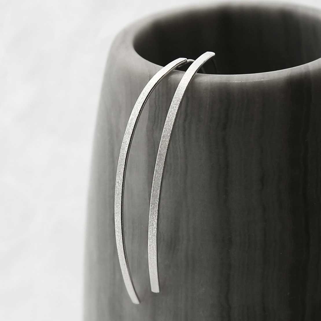 Sterling Silver Oval Threader Earrings
