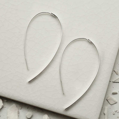 MS1226S STERLING SILVER OVAL THREADER EARRINGS MATTE 3