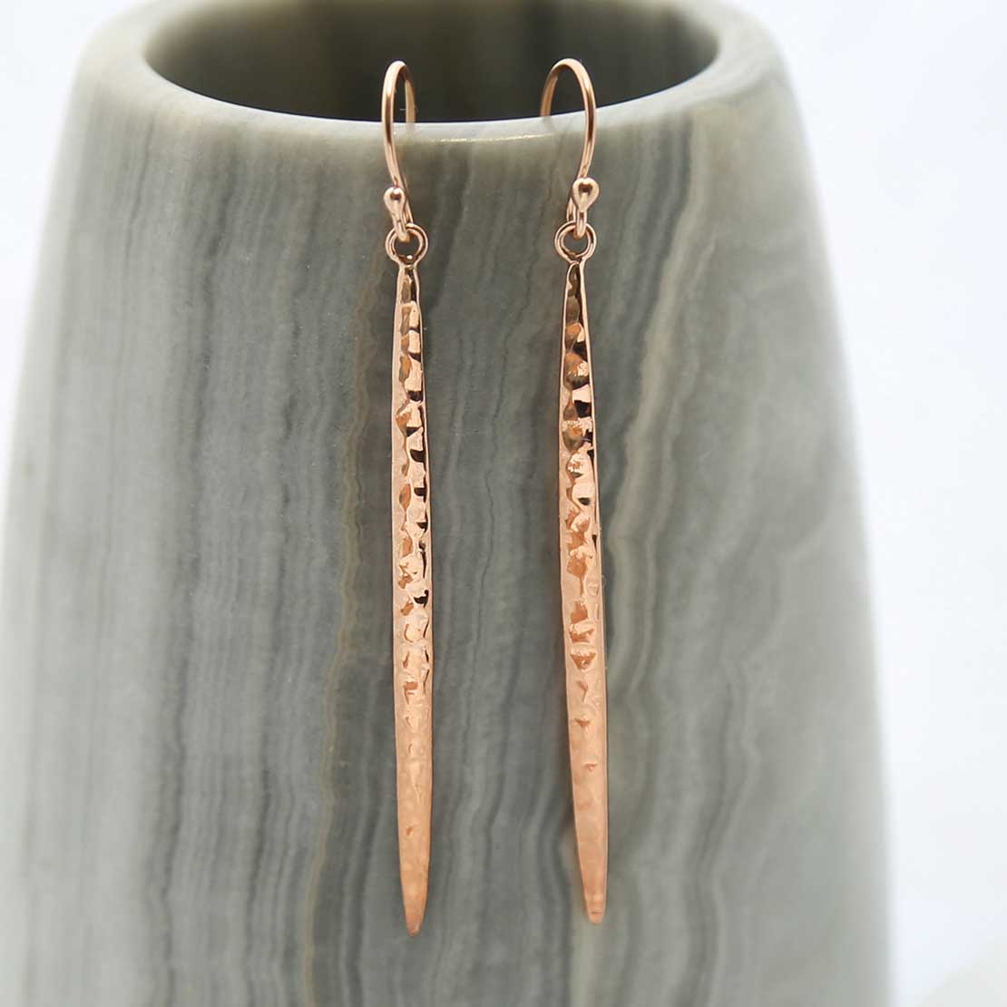 Rose Gold Plated Silver Icicle Earrings