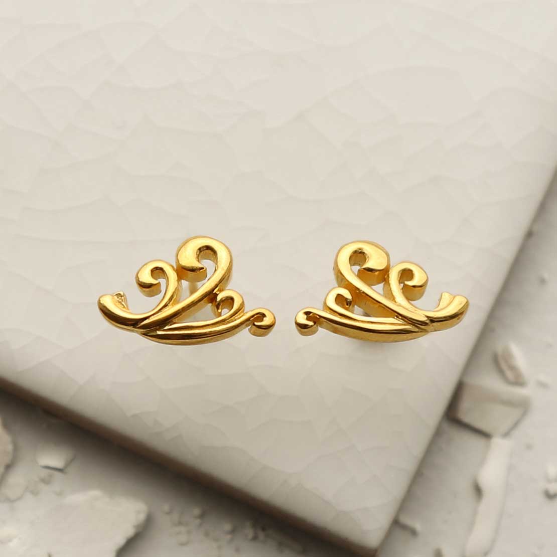 Gold Plated Silver Breeze Studs