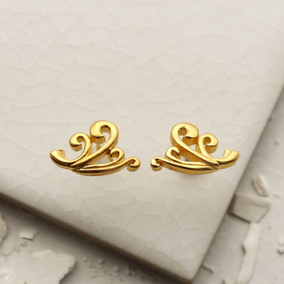MS1235G GOLD PLATED SILVER BREEZE STUDS 2