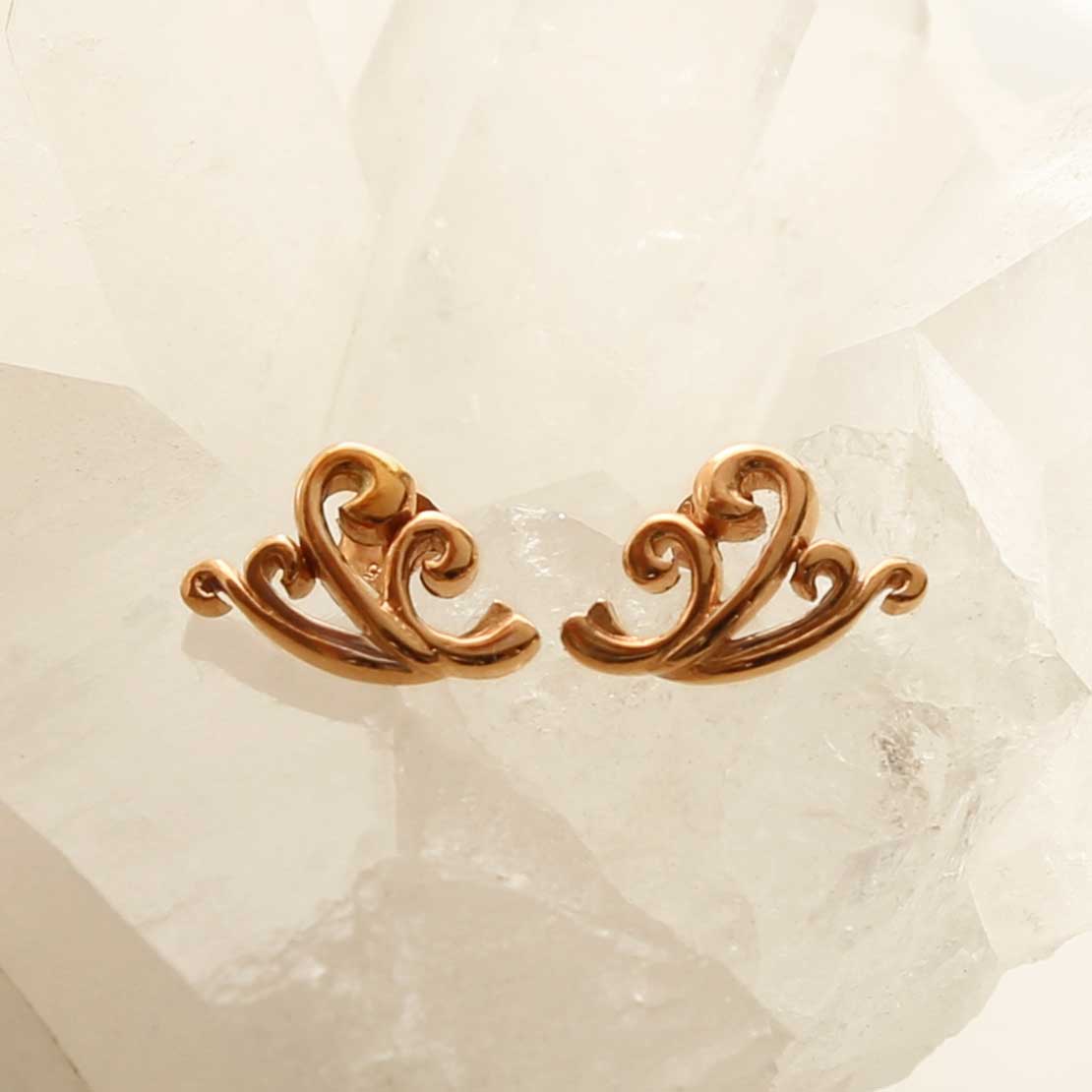 Rose Gold Plated Silver Breeze Studs