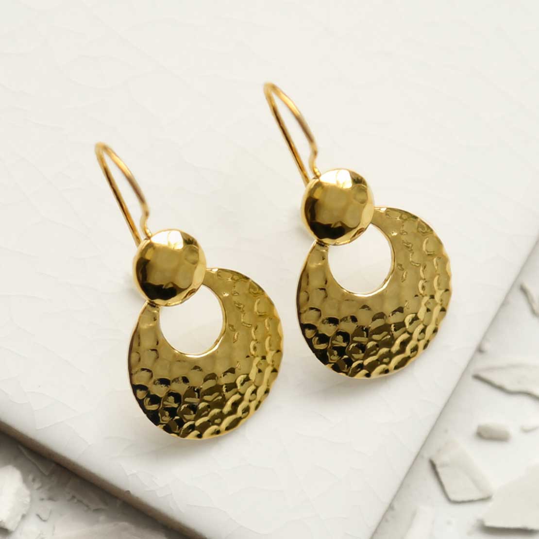 Gold Plated Silver Eclipse Earrings