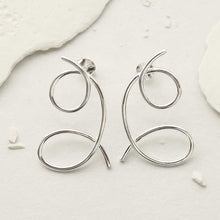 MS1236S STERLING SILVER DOUBLE LOOP STUD EARRINGS 3