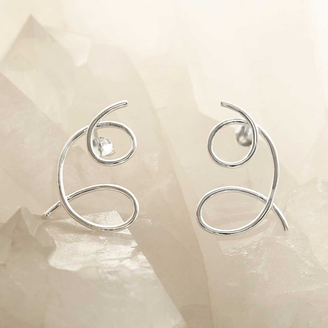 Sterling Silver Double Loop Studs