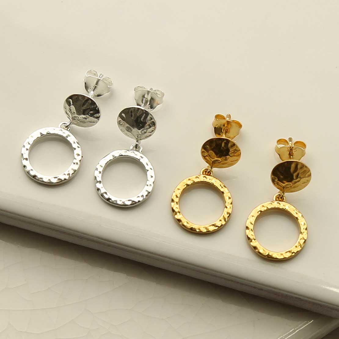 Gold Plated Silver Door Knocker Earrings